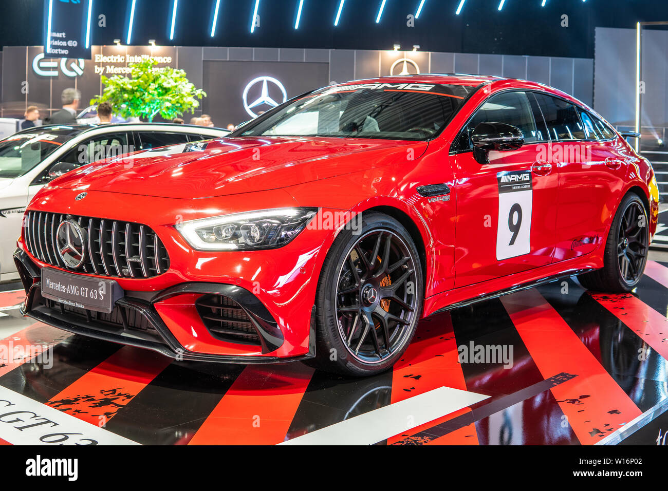 Poznan Polen Mar 19 Roten Mercedes Amg Gt 63 S 4matic Coupe V8 Biturbo In Poznan International Motor Show Auto Produziert Von Mercedes Benz Stockfotografie Alamy