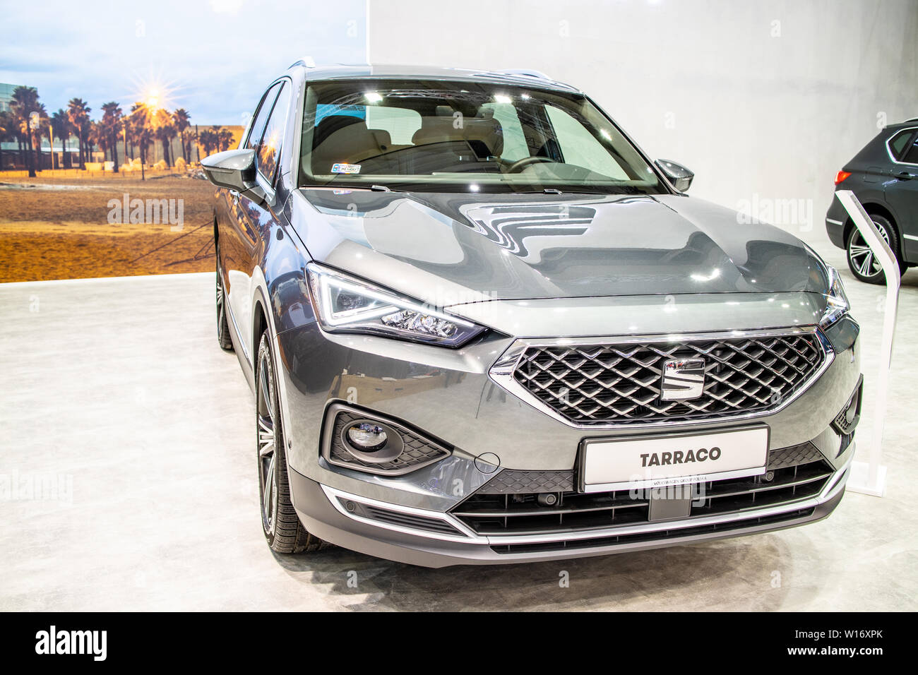 Poznan, Polen, März 2019 Sitz Tarraco, Poznan International Motor Show, MQB - ein 2-Plattform, mittlere Crossover-SUV von Spanischen Sitz hergestellt Stockfoto