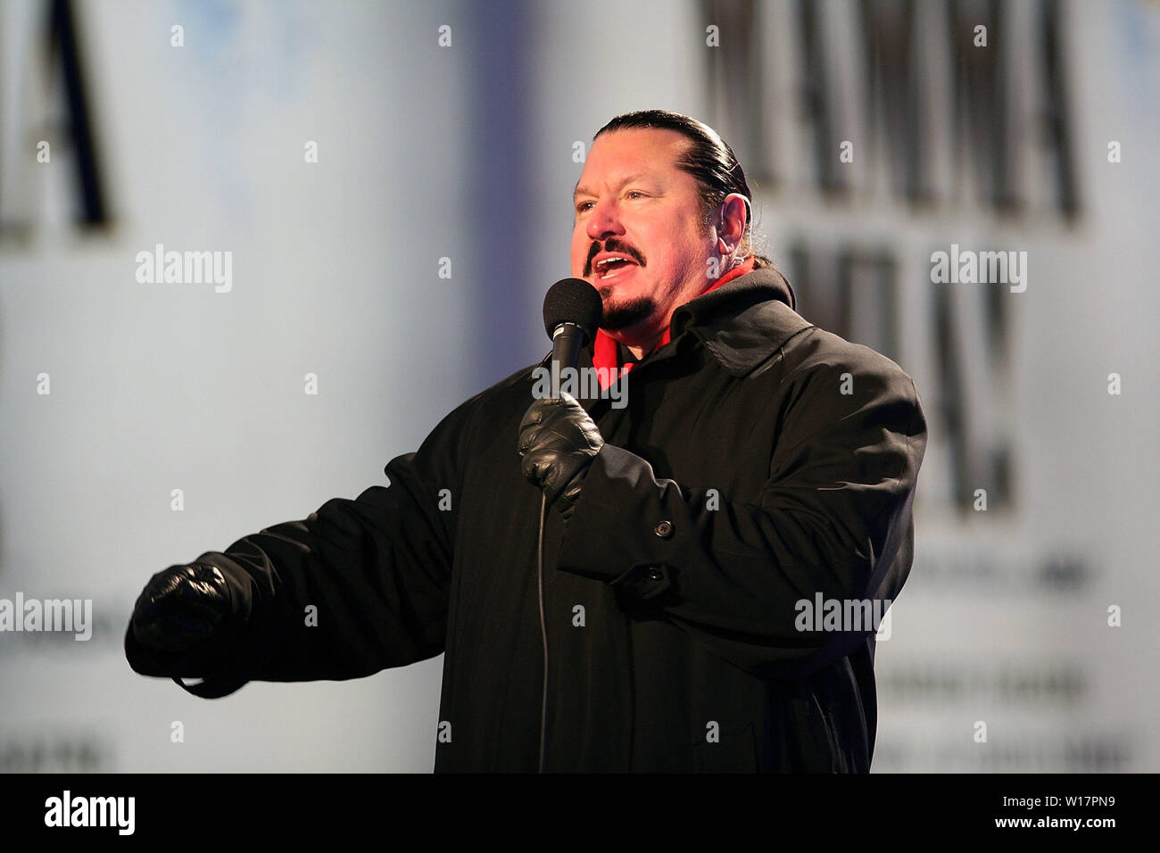 New York, USA. 31. Dezember 2008. Ansager bei die Silvesterfeier 2009 am Times Square. Quelle: Steve Mack/Alamy Stockfoto