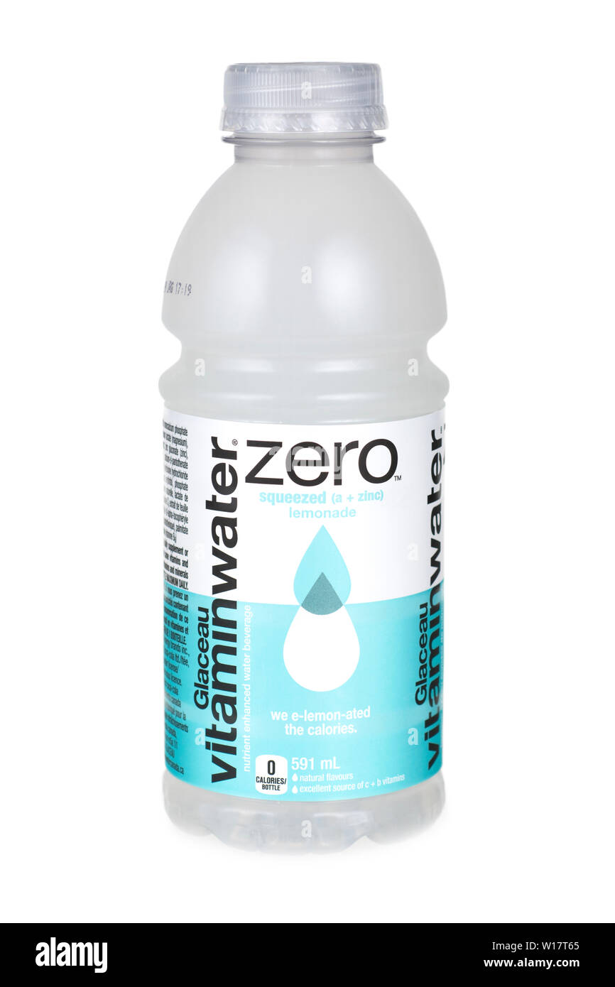 Glaceau Vitamin Vitaminwater, eine Flasche Wasser, null Kalorien, Coca Cola Marke Stockfoto