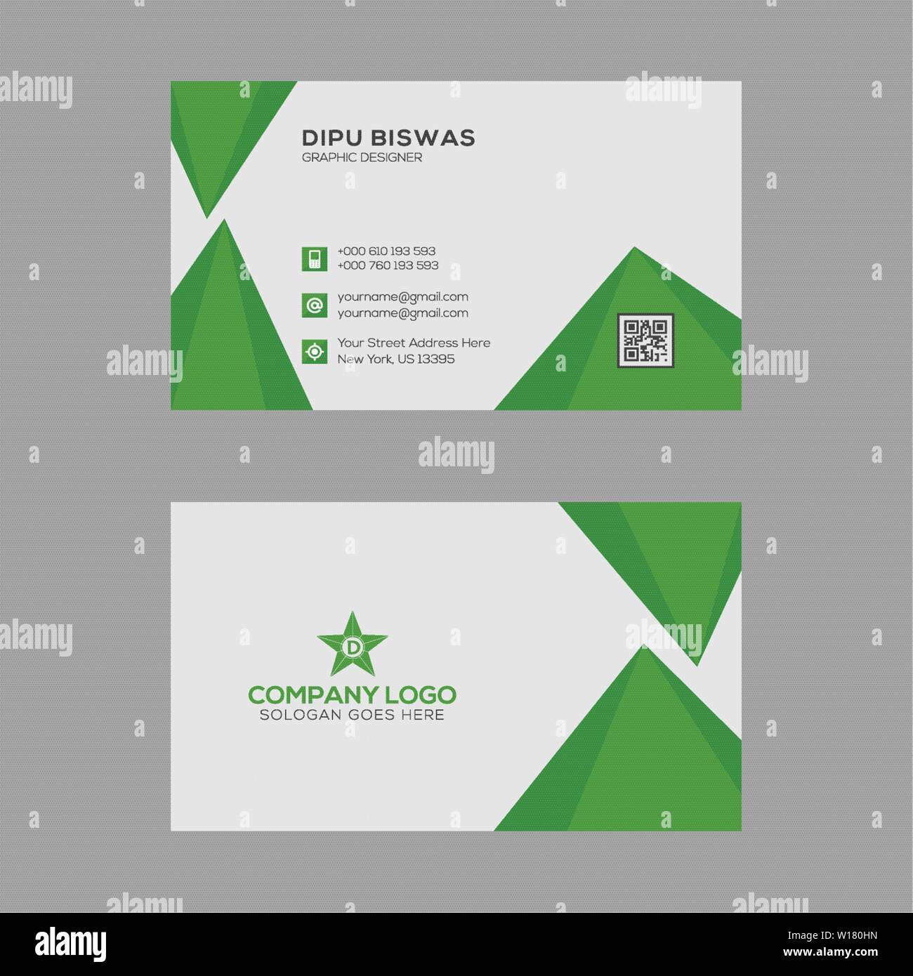 Grüne Abstract Business Card Stock Vektor