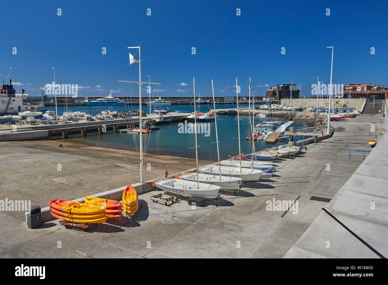 Funchal Jachthafen im Zentrum von Funchal, Madeira, Portgal, Europäische Union Stockfoto