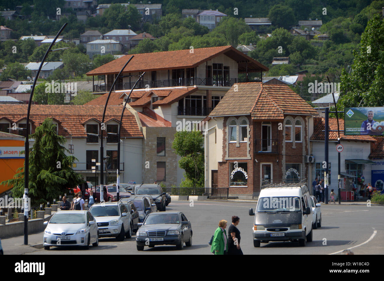 Georgien. 20 Mai, 2019. Haueser in der Stadt Akhaltsikhe im Südwesten von Georgien, auf 20.05.2019 | Verwendung der weltweiten Kredit aufgezeichnet: dpa/Alamy leben Nachrichten Stockfoto