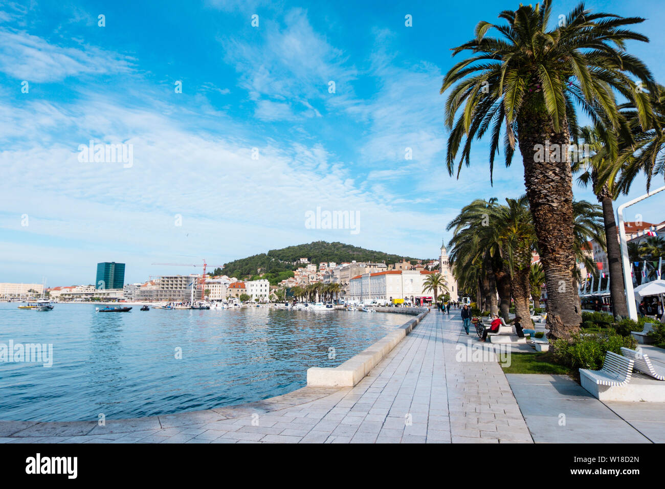 Riva, Strandpromenade, Split, Dalmatien, Kroatien Stockfoto