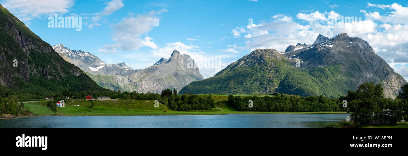 Romsdal Tal, Molde, Norwegen. Stockfoto