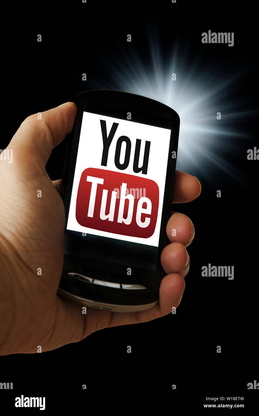 Konzeptionelle Bild für YouTube Video Streaming Plattform Stockfoto