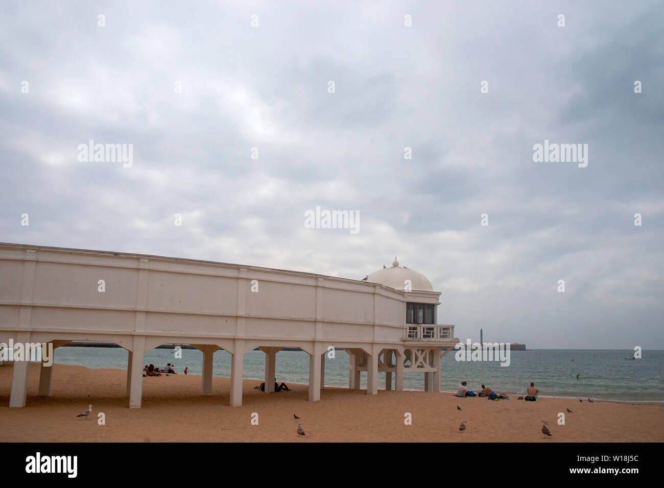 Schöne Sicht auf die Bucht von Cadiz, Andalusien Stockfoto