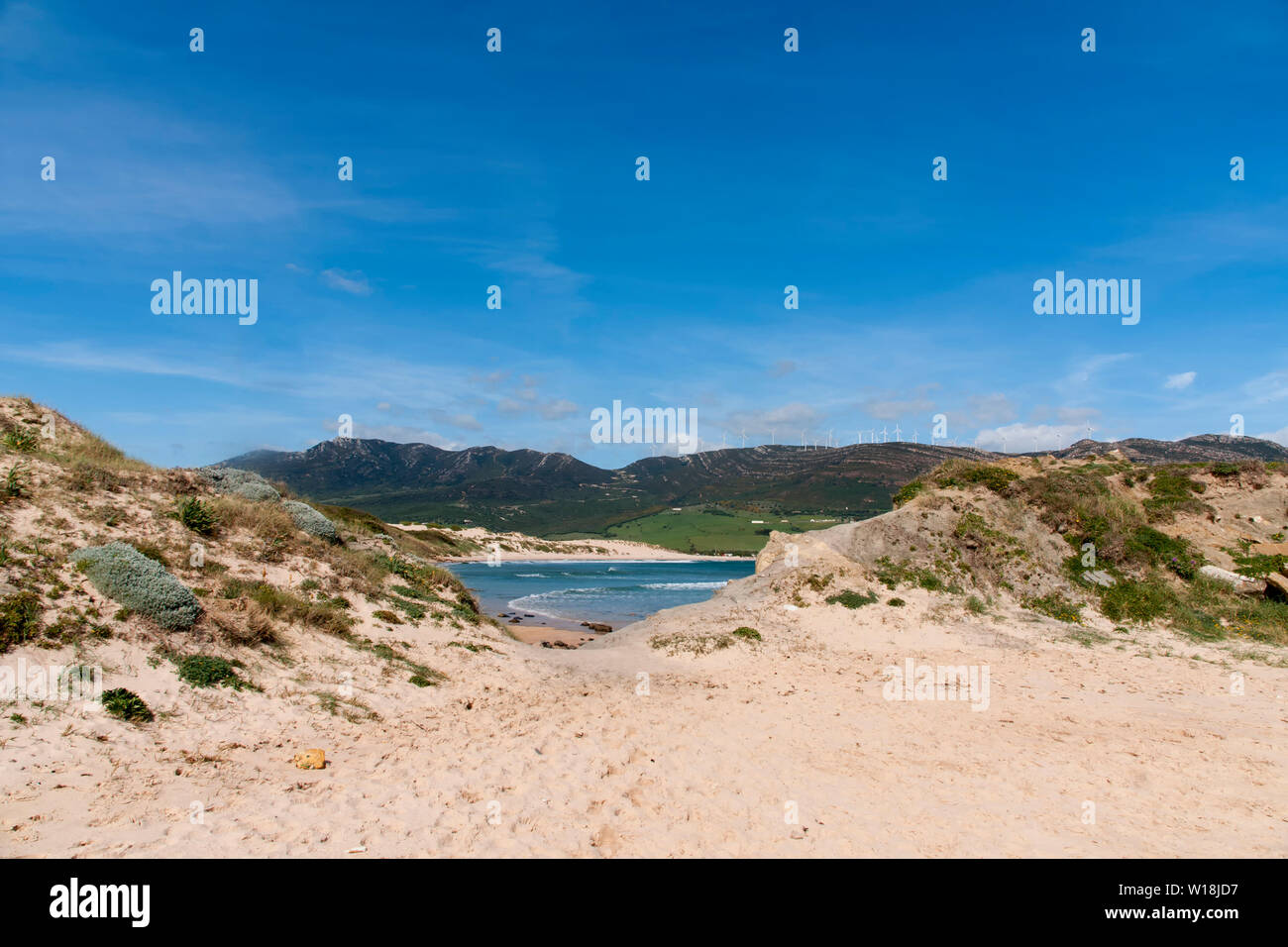 Schönen unberührten Strände von Andalusien, Valdevaqueros in Tarifa Stockfoto