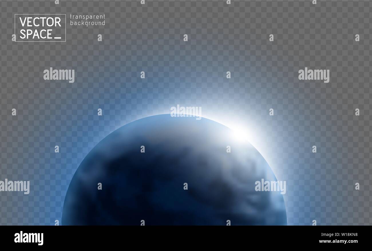 Vektor blauen Planeten Erde mit Sunrise im Raum auf transparentem Hintergrund isoliert. Blauer Globus Abbildung. Sciense Astronomie design Element. Stock Vektor Vektor blauen Planeten Erde mit Sunrise im Raum auf transparentem Hintergrund isoliert. Blauer Globus Abbildung. Sciense Astronomie design Element. Stock Vektor