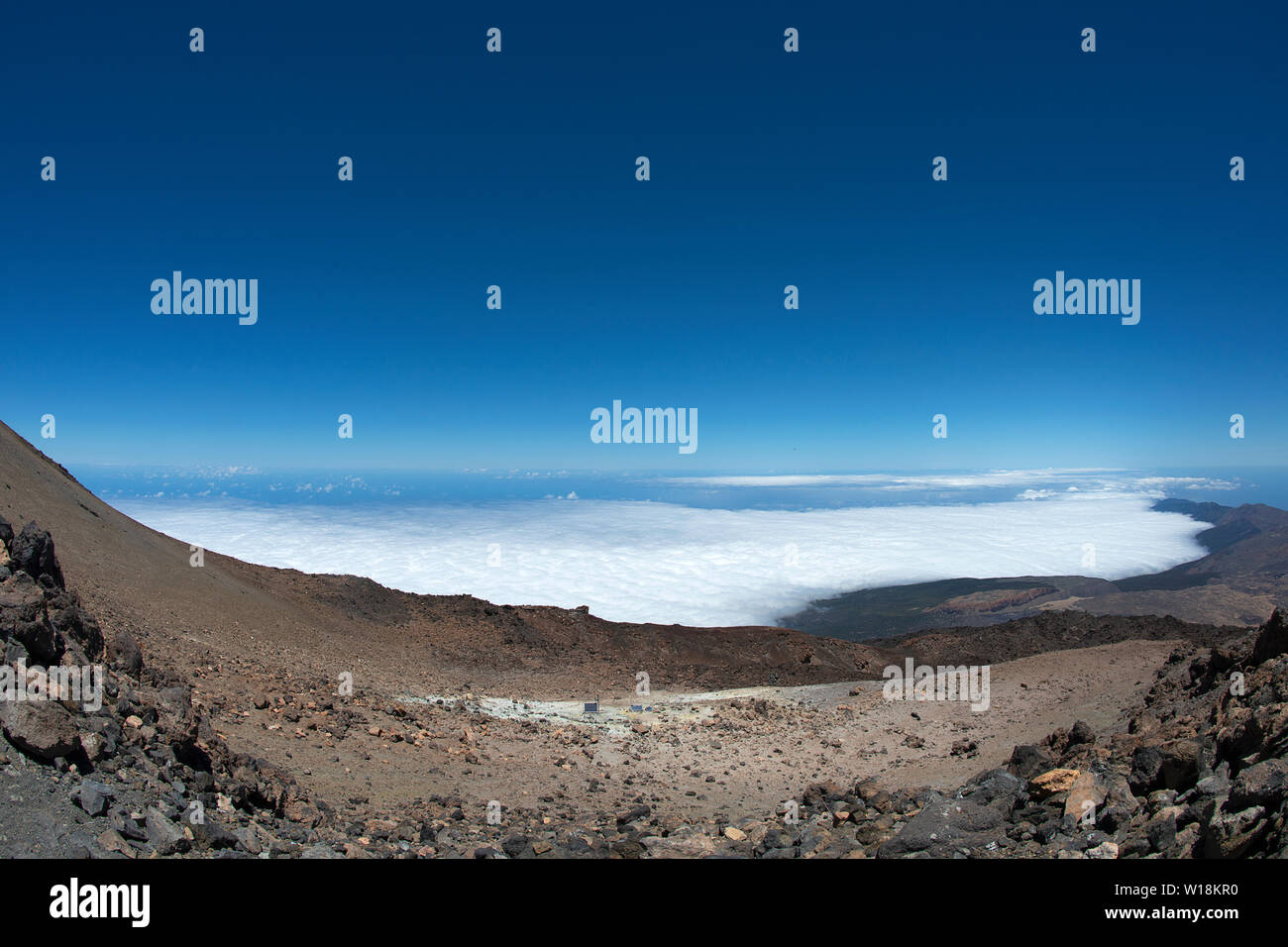 Blick vom Teide Vulkan auf den Wolken, Teneriffa, Spanien Stockfoto