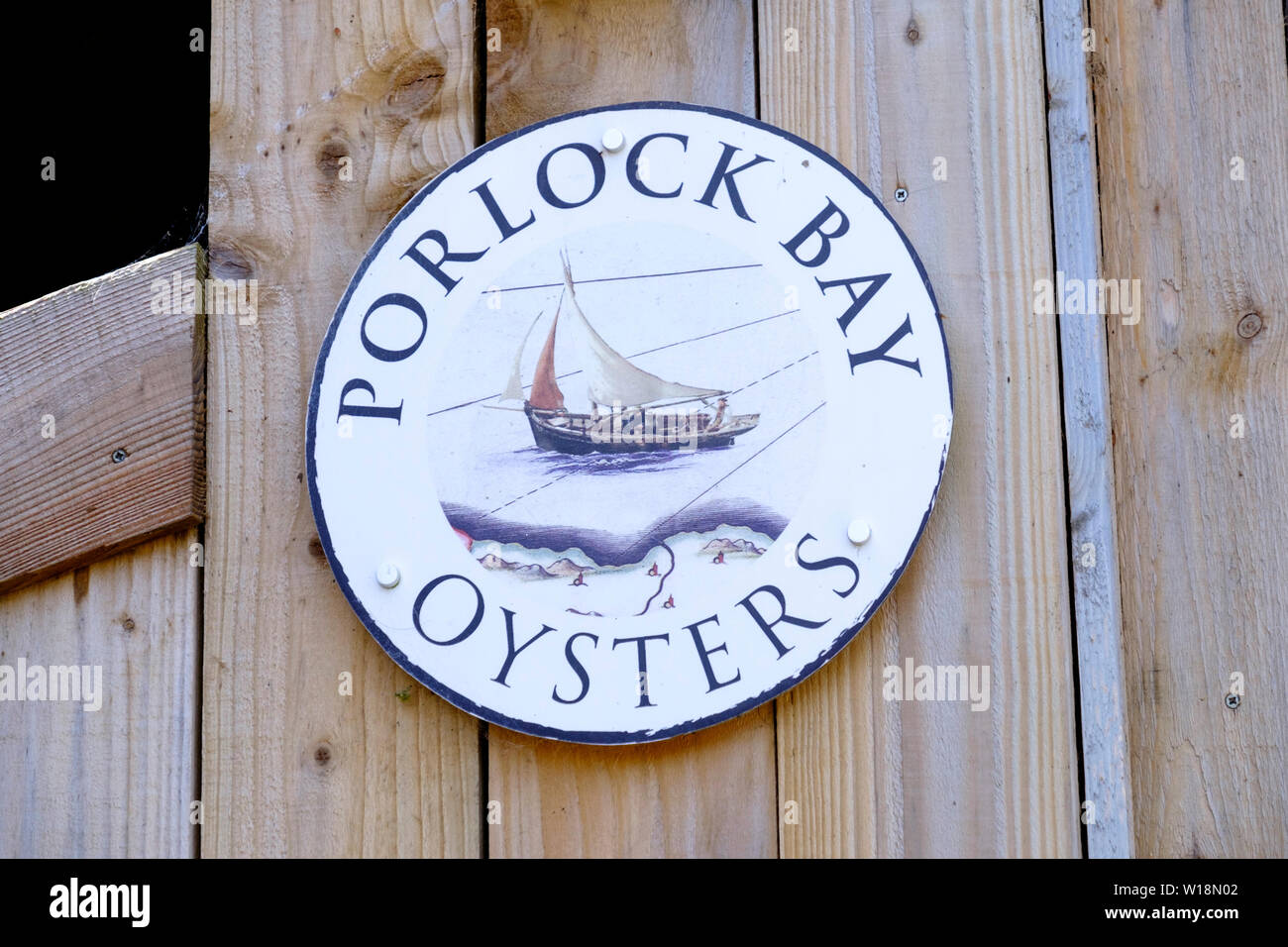 Porlock Bay Austern sind von porlock Wehr, einem kleinen Dorf an der Küste North Somerset. Großbritannien Stockfoto