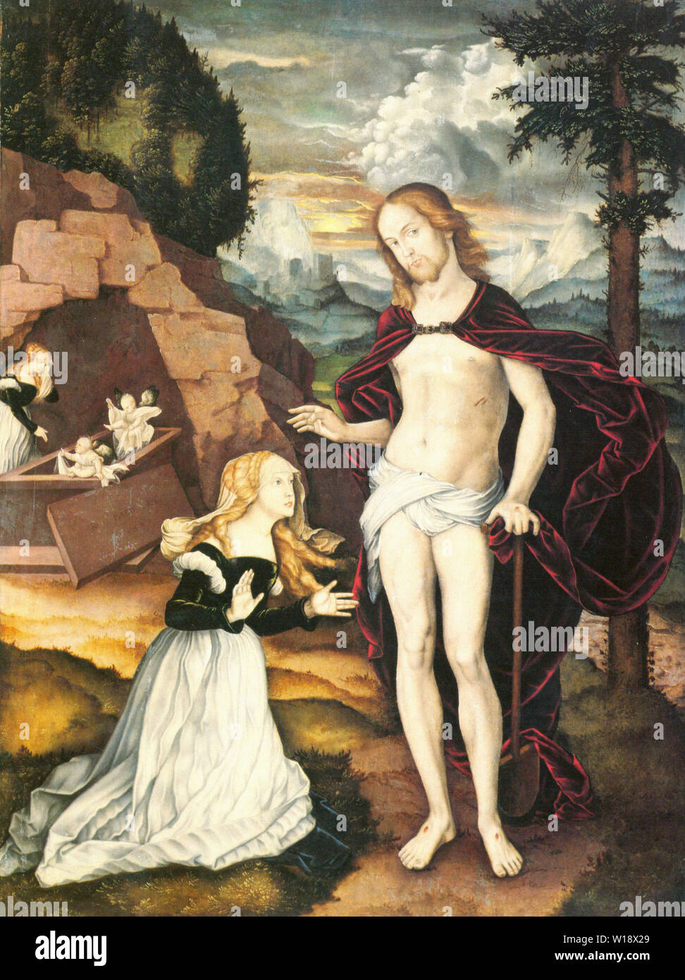 Hans Baldung - Christus als Gärtner Noli Me Tangere 1539 Stockfoto