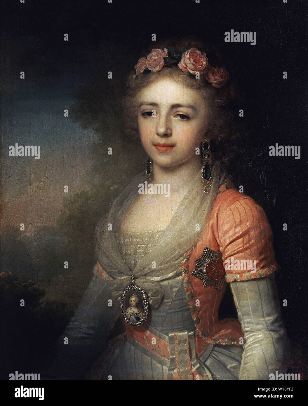Vladimir Borovikovsky - Porträt Großfürstin Alexandra Stockfoto