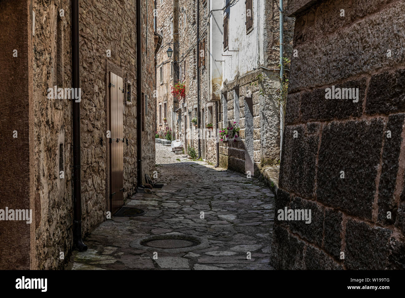 Italien Friaul Pordenone-Casso Dorf fast völlig unbewohnt vom Vajont Disaster Stockfoto