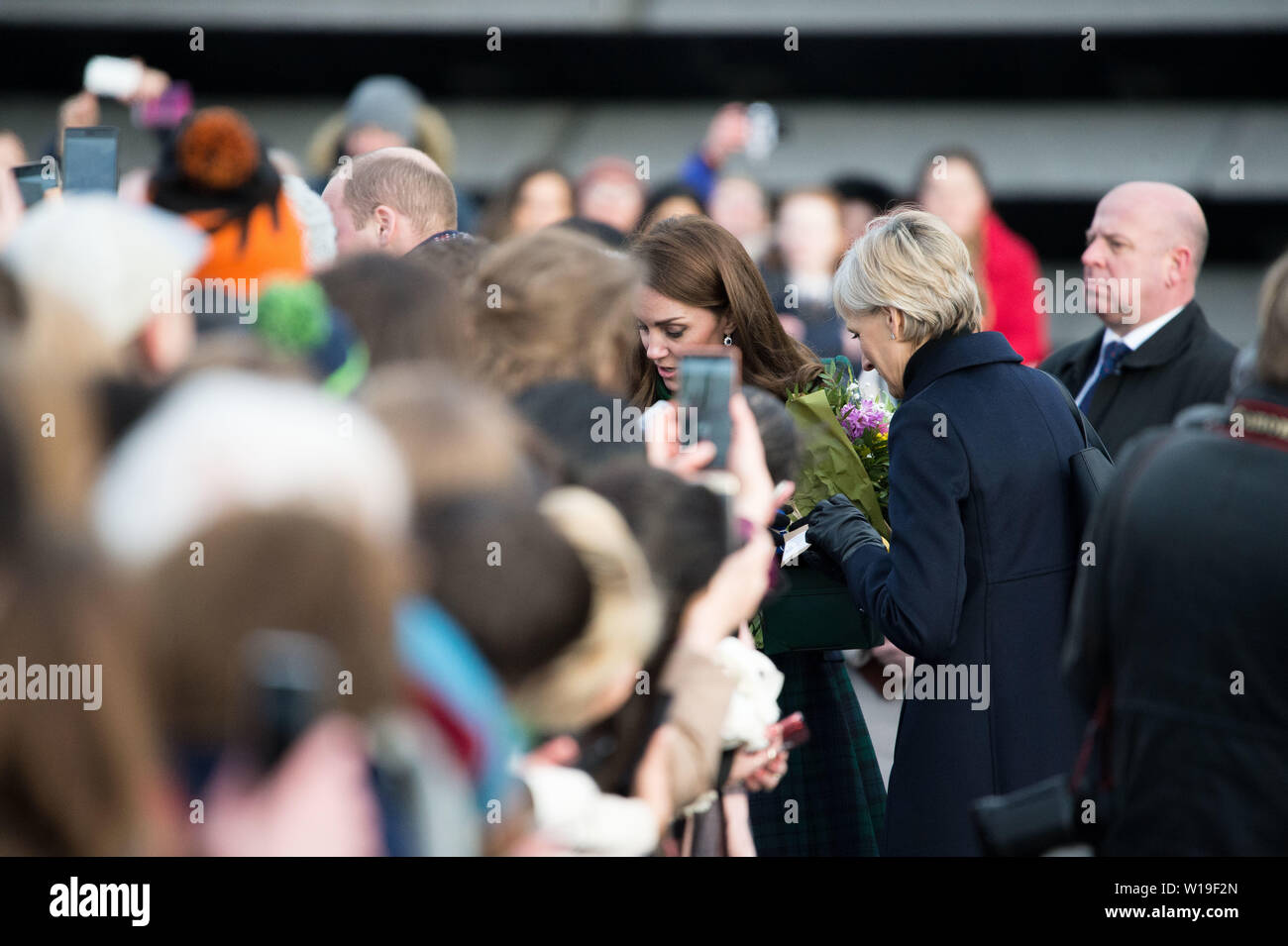 Dundee, Großbritannien. 29. Januar 2019. Der Herzog und die Herzogin von Cambridge offiziell eröffnet von Dundee V&A Museum für Gestaltung. Stockfoto