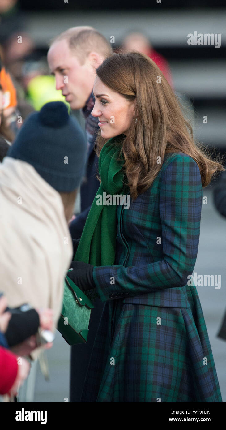 Dundee, Großbritannien. 29. Januar 2019. Der Herzog und die Herzogin von Cambridge offiziell eröffnet von Dundee V&A Museum für Gestaltung. Stockfoto