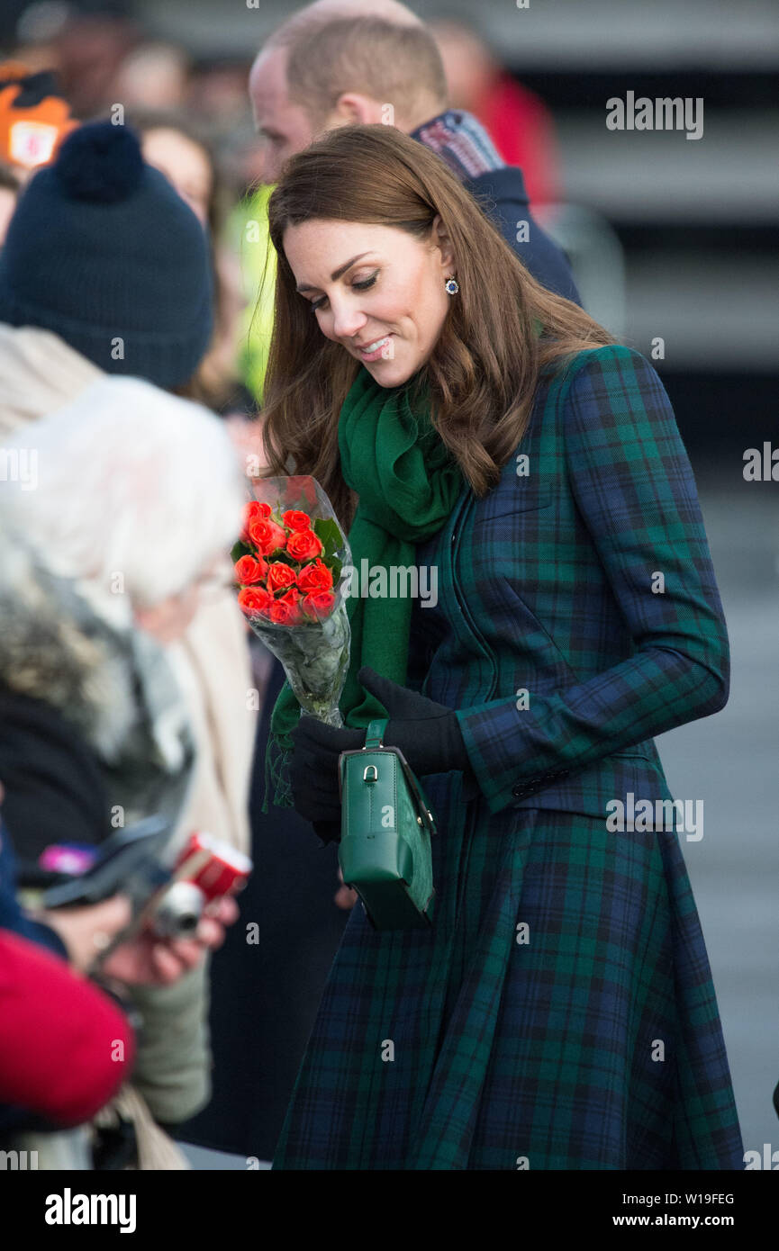 Dundee, Großbritannien. 29. Januar 2019. Der Herzog und die Herzogin von Cambridge offiziell eröffnet von Dundee V&A Museum für Gestaltung. Stockfoto