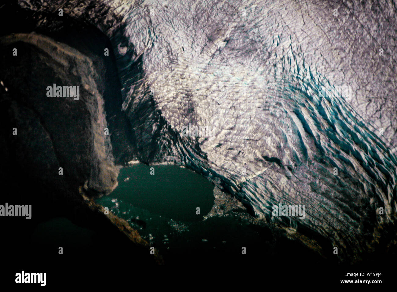 Schmelzendes Eis aus schnellste Gletscher der Welt, der jakobshavn Gletscher in der Nähe von Ilulissat auf Grönland. Die globale Erwärmung accellerated das Schmelzen und das Kalben der Eisberge. Stockfoto