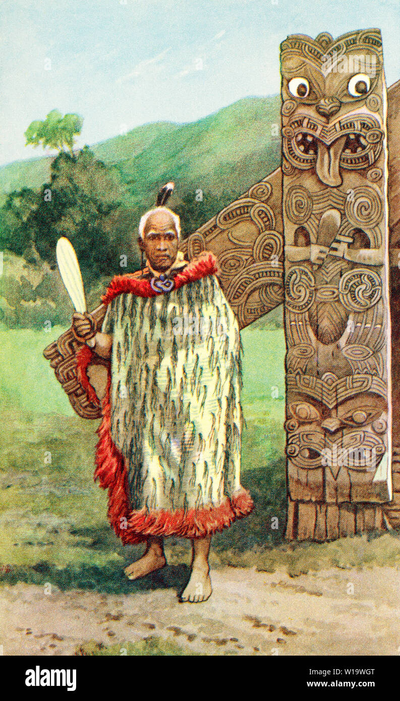 Maori chief. Von einer zeitgenössischen Drucken, c 1935. Stockfoto