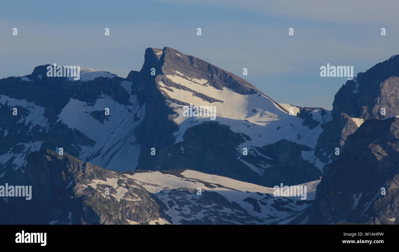 Wendenstoecke, Gebirge vom Mount Stanserhorn, Schweiz gesehen. Stockfoto