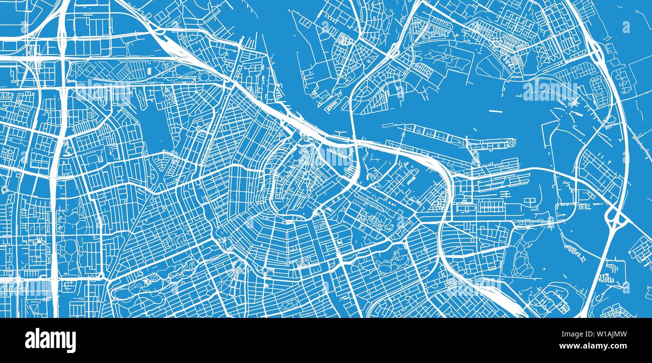 Urban vektor Stadtplan von Amsterdam, Niederlande Stock Vektor