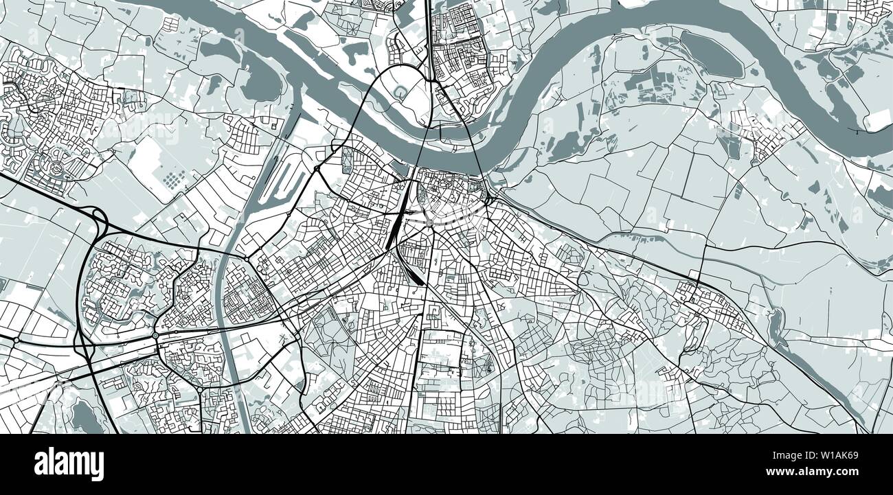 Urban vektor Stadtplan von Nijmegen, Niederlande Stock Vektor