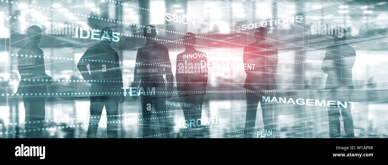 Abstrakte Geschäft Hintergrund Double Exposure mixed Media. Stockfoto