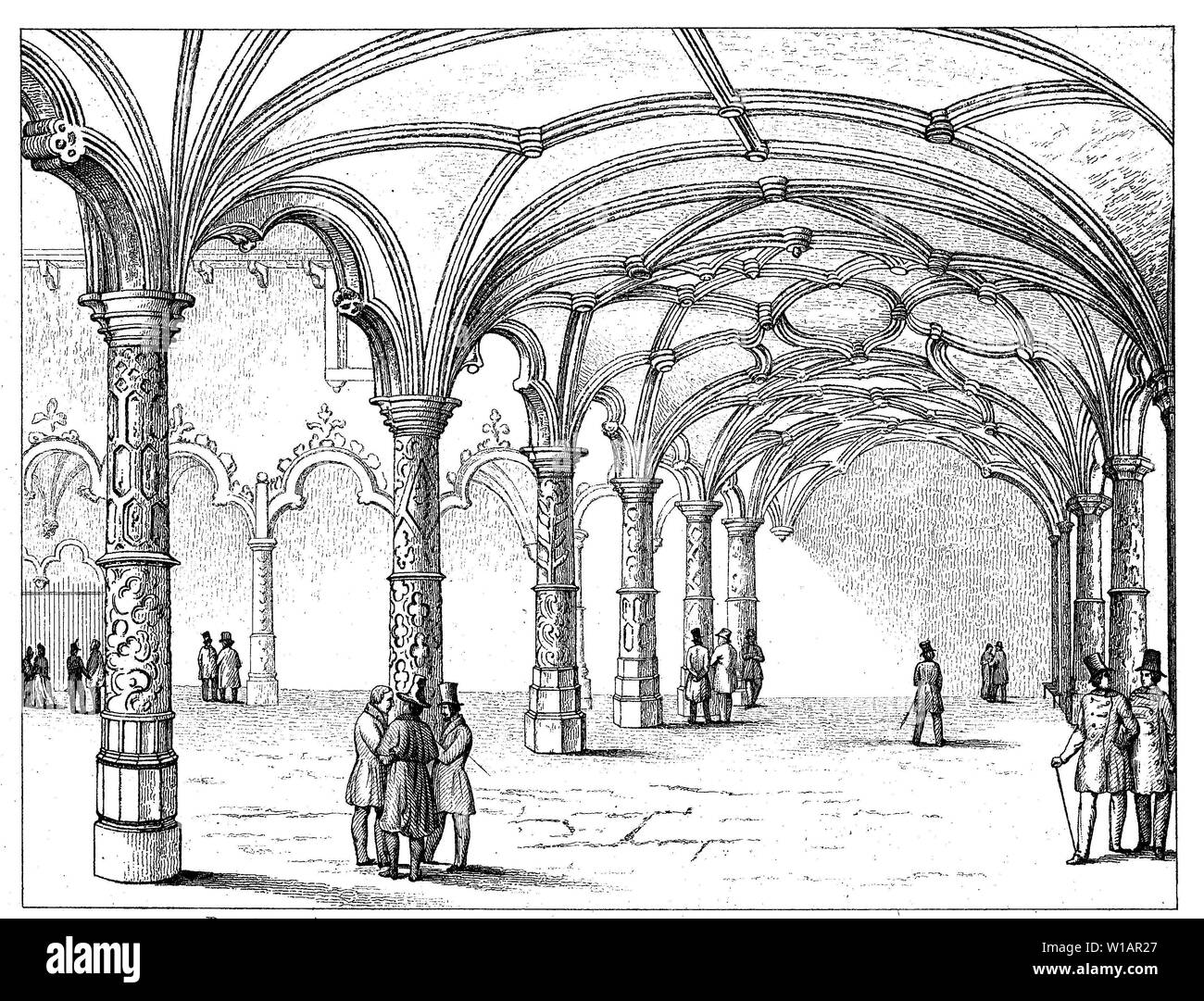 Die Börse in Antwerpen, Antwerpen, 1881, historische Holzschnitt Illustration, Belgien Stockfoto