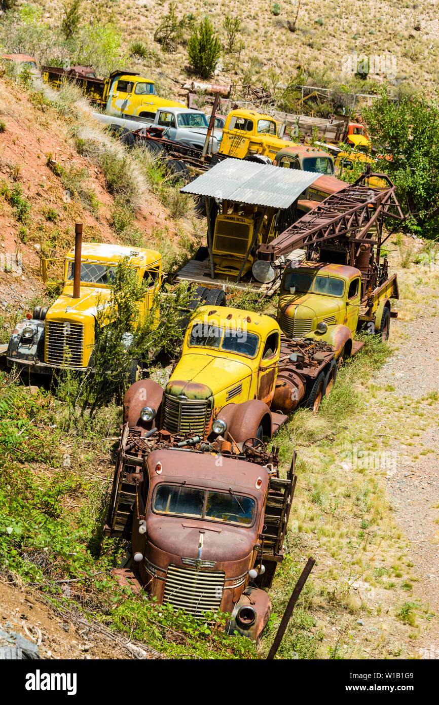 Jerome König Gold Mine & Ghost Town Old Mining Equipment Stockfoto