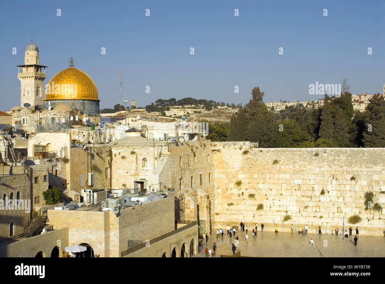 Western Wall und Omar Moschee Kuppel in Jerusalem, Israel Stockfoto