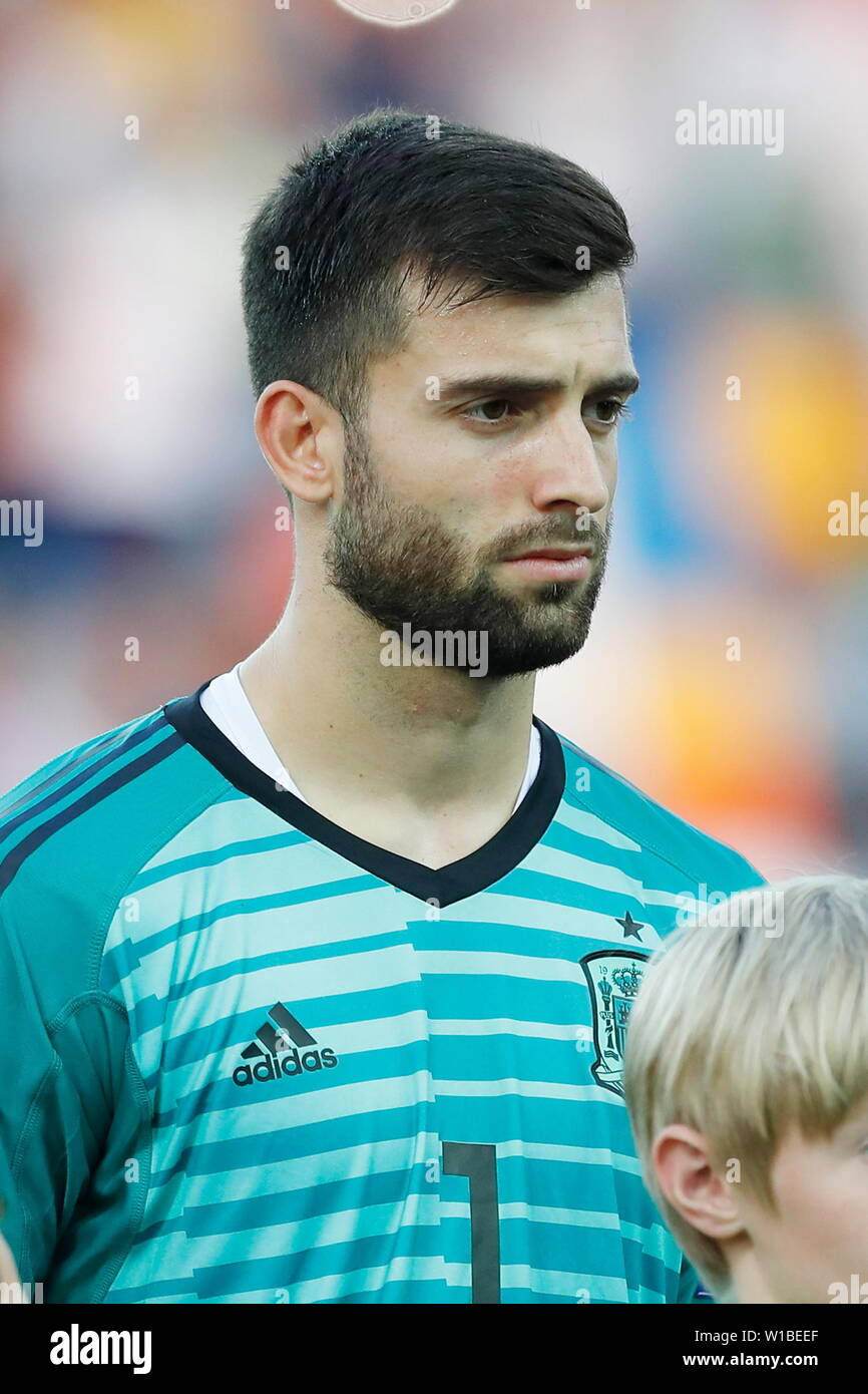 Udine, Italien. 30. Juni, 2019. Antonio Sivera (ESP) Fußball: UEFA U-21 Europameisterschaft 2019 Finale zwischen Spanien U-21 2-1 Deutschland U-21 im Stadio Friuli in Udine, Italien. Credit: mutsu Kawamori/LBA/Alamy leben Nachrichten Stockfoto