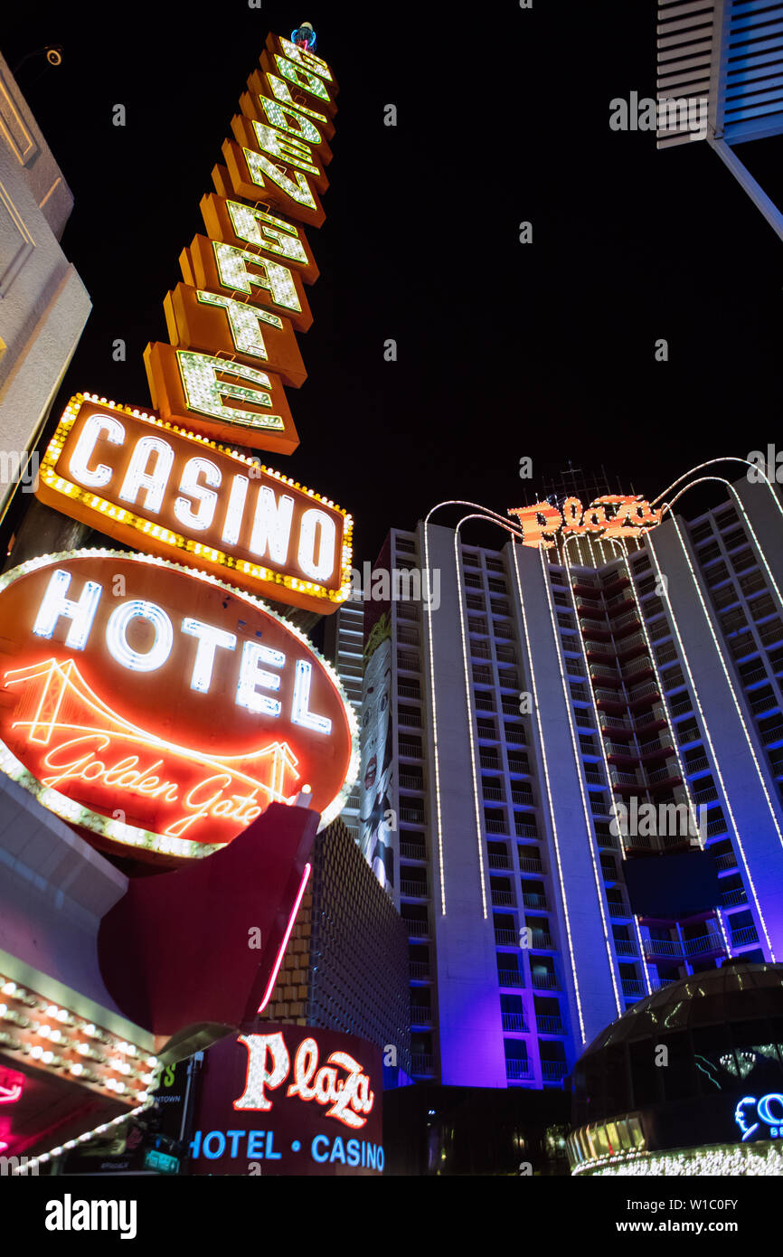 Golden Gate Casino und Hotel in Fremont Street Exprience in Las Vegas, Nevada, USA Stockfoto