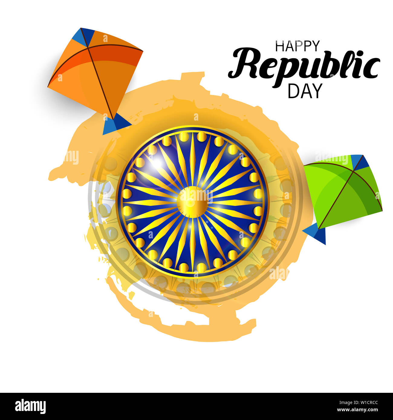 Vector Illustration der glücklichen Tag der Republik Indien feiern 26. Januar. Stockfoto