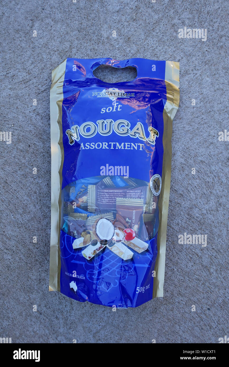 Soft Nougat Sortiment in einem Paket Stockfoto