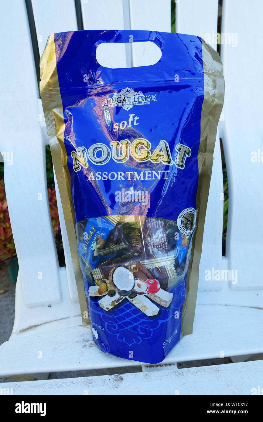 Soft Nougat Sortiment in einem Paket Stockfoto