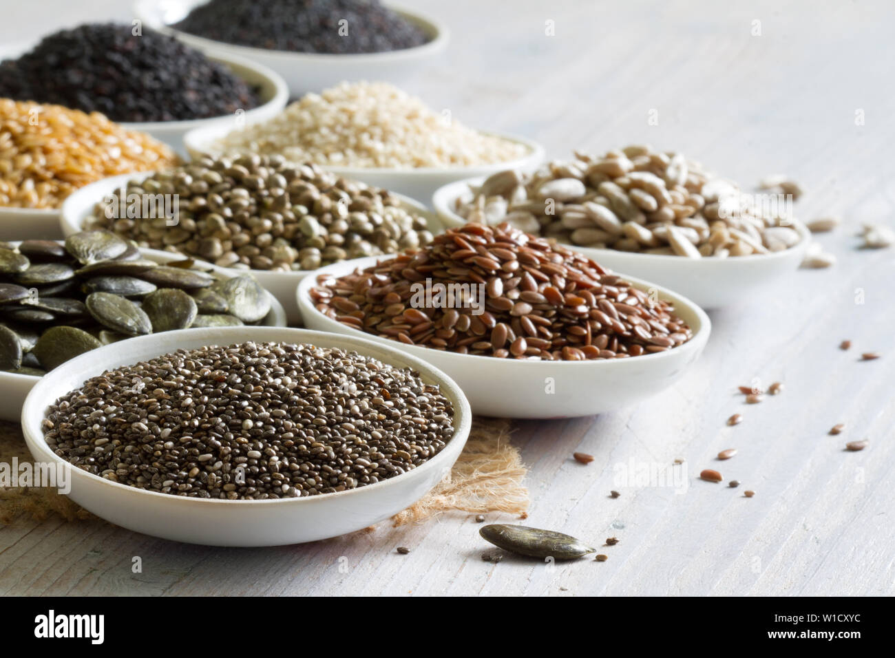 Gesund viele Samen mit Chia Diät lifestyle Konzept Stockfoto