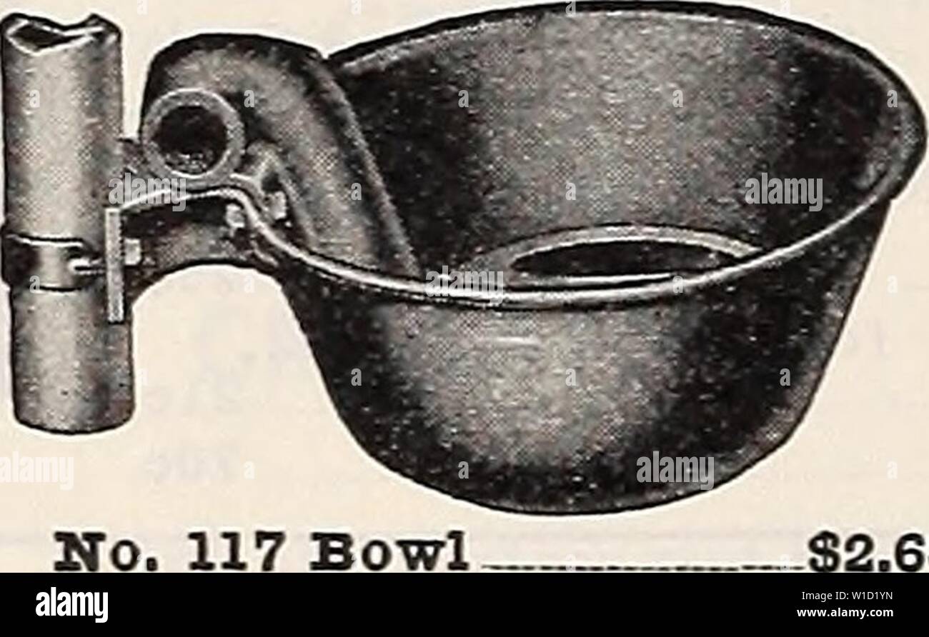 Archiv Bild von Seite 85 der Diamantenen Jubiläum 75-jähriges Jubiläum (1935). Diamond Jubiläum 75-jähriges Jubiläum. diamondjubilee 751935 grif Jahr: 1935 Nr. 117 Schüssel $ 2,65 Nr. 99. Hudson New Steel Wasserabscheidertopf wird nicht brechen. Die Schale hat eine größere Kapazität und ist einfacher gehandhabt. Preis $ 3.00 Die Nr. 500 Stall geliefert wird abgerissen und ohne den Hudson Winkel Anchor System. TTpright, Partition und Top Kaution: 1 Zoll O.D. car-bon Stahlrohr. Montage: formbar. T-Kupplungen mit zwei Schrauben Staub- Typ. Anker: Nein lOB "TJ" Schraube und Gabel. Breite: Regelmäßige 3 Fuß 6 Zoll. Schmaler Stände können furnishe werden Stockfoto