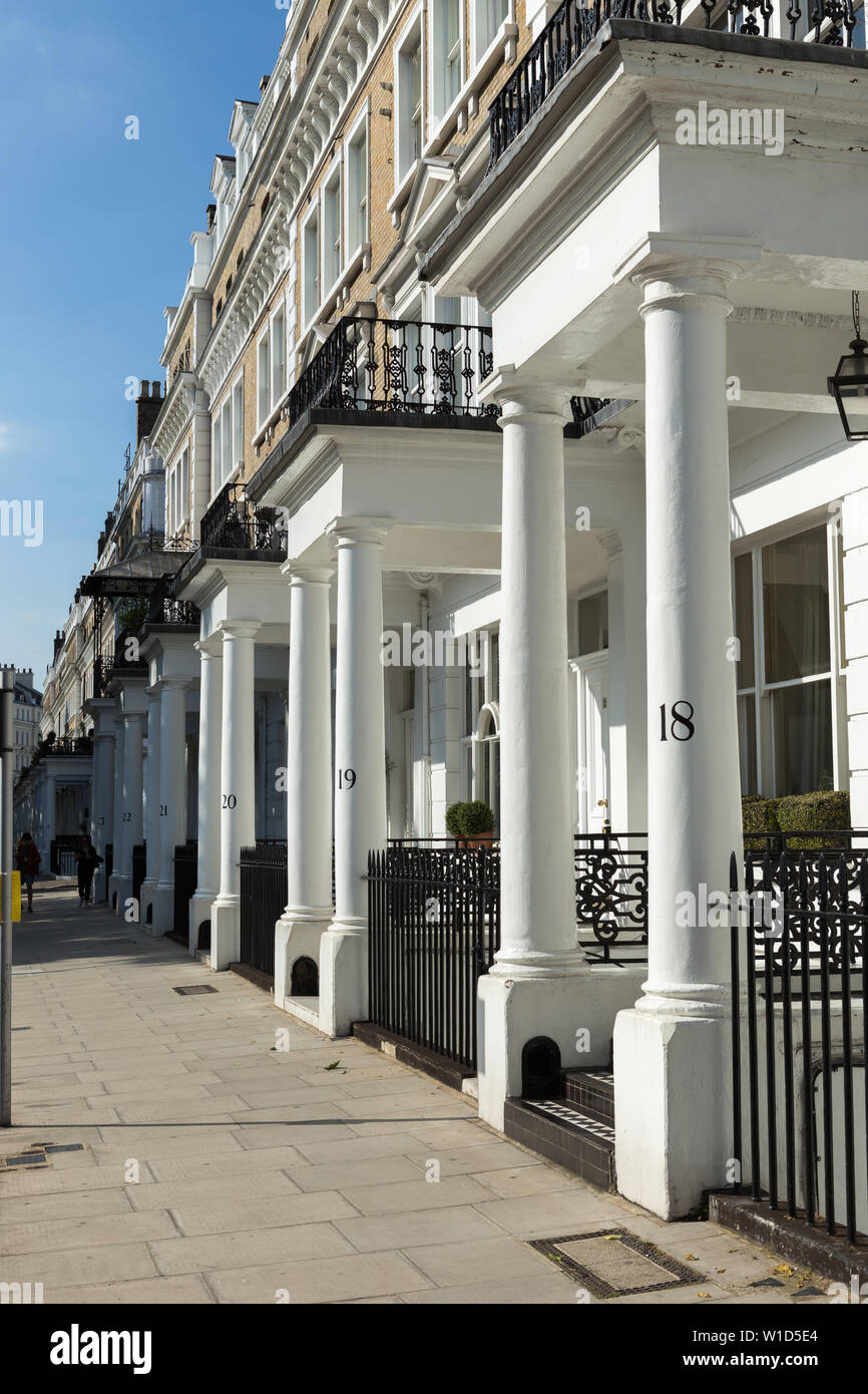 Regency Stil Stadthäuser in Pimlico, London, UK Stockfoto