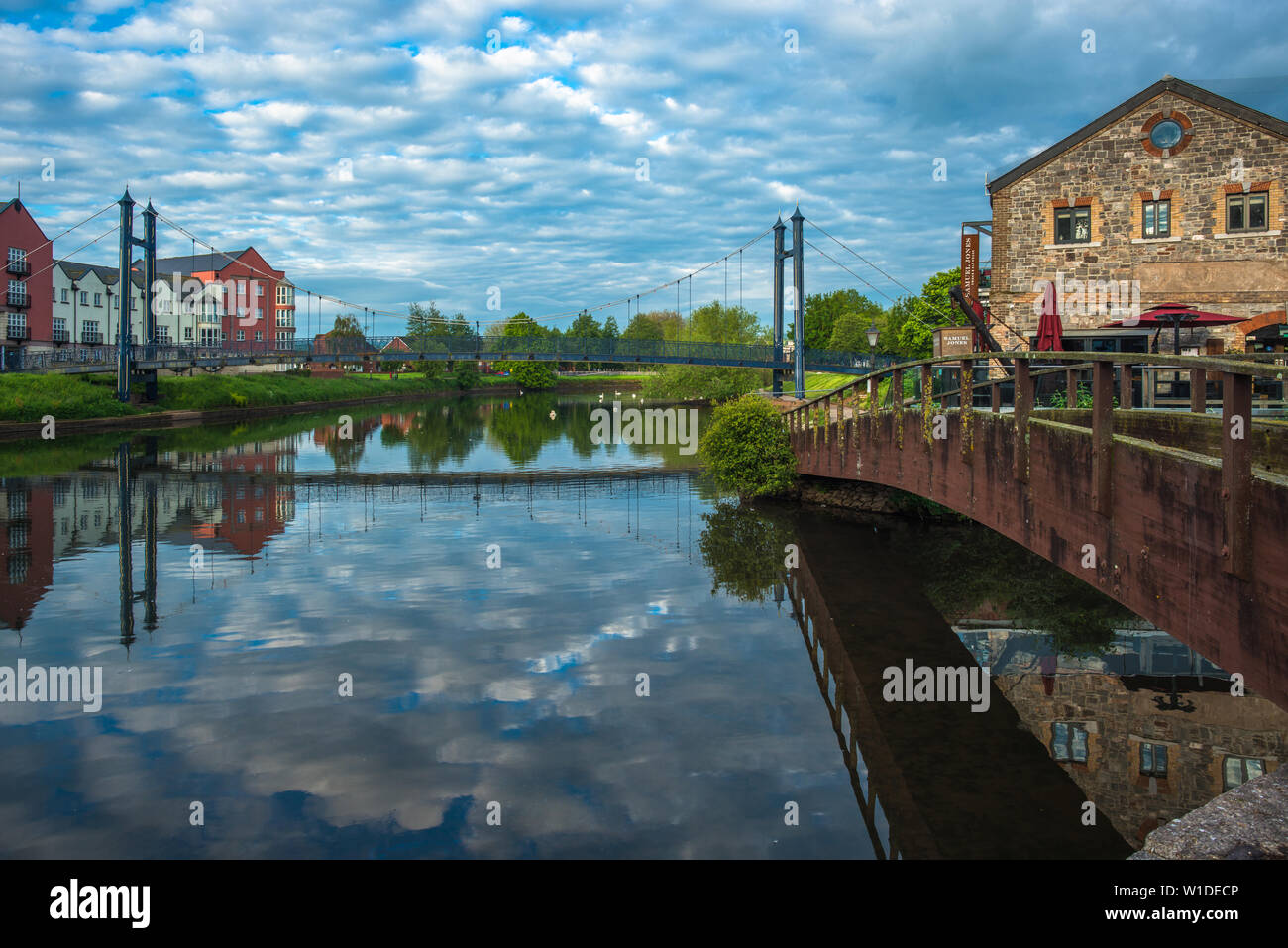 Exeter Quay oder am Kai im frühen Morgenlicht. Devon, England, UK. Stockfoto