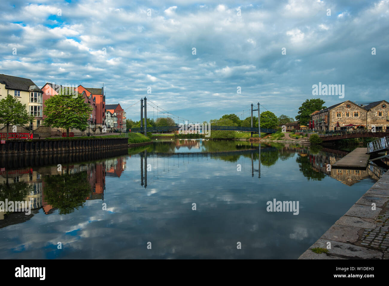 Exeter Quay oder am Kai im frühen Morgenlicht. Devon, England, UK. Stockfoto