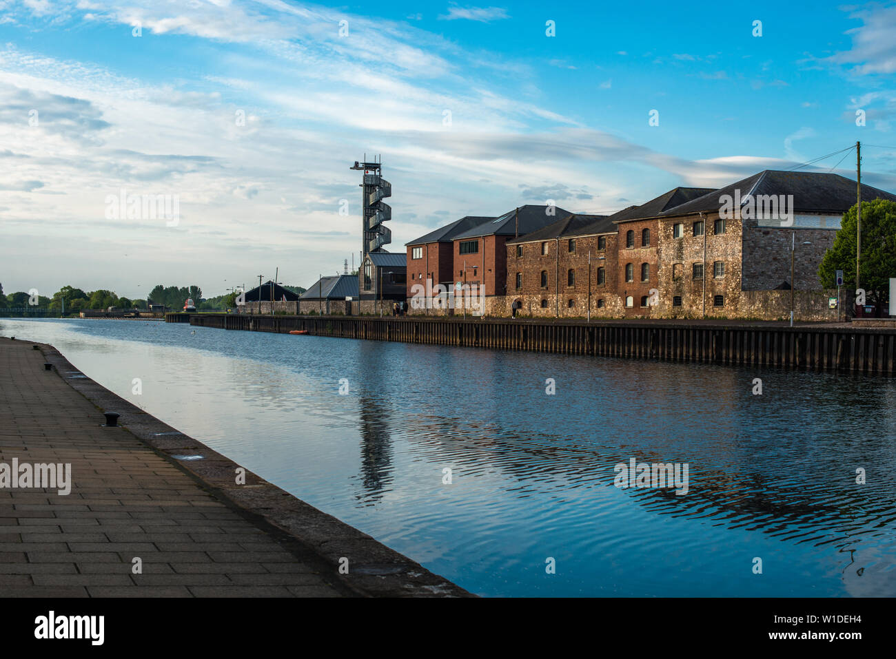 Exeter Quay oder am Kai im frühen Morgenlicht. Devon, England, UK. Stockfoto