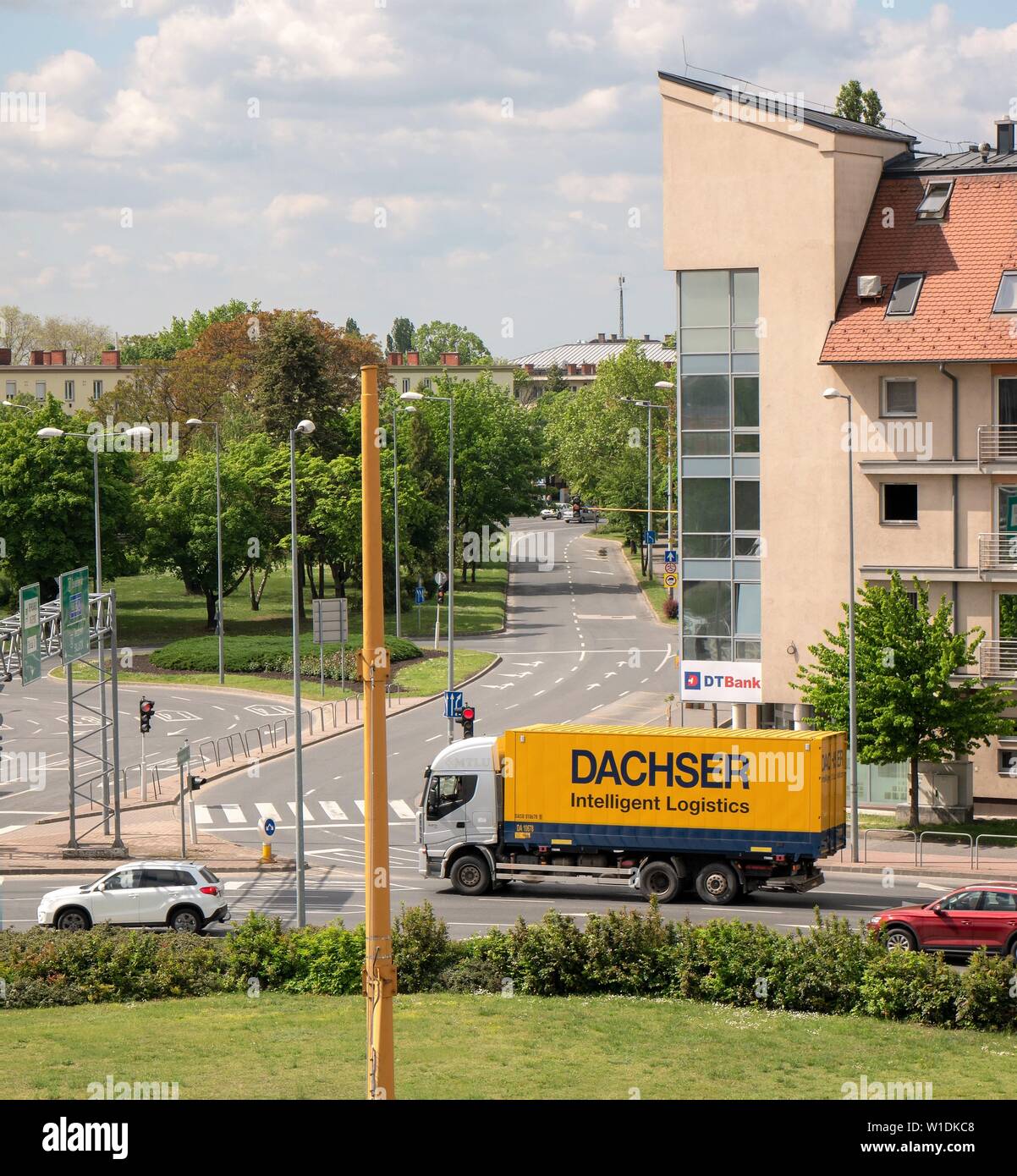 Györ Ungarn 05 07 2019 ein dacher Lkw durch die Stadt Stockfoto