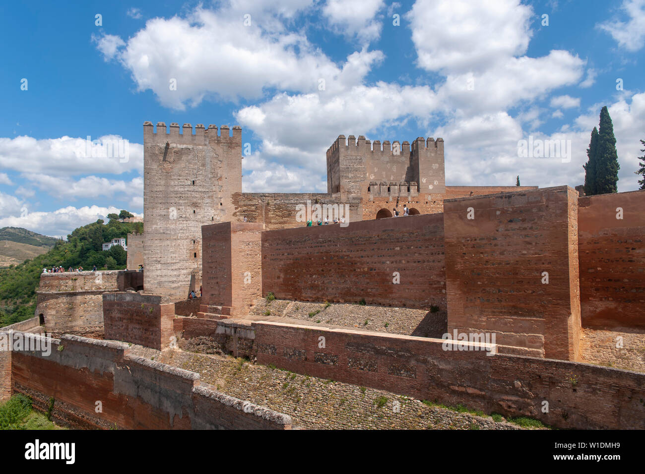 Nasriden Alcazaba der Alhambra in Granada, Andalusien Stockfoto