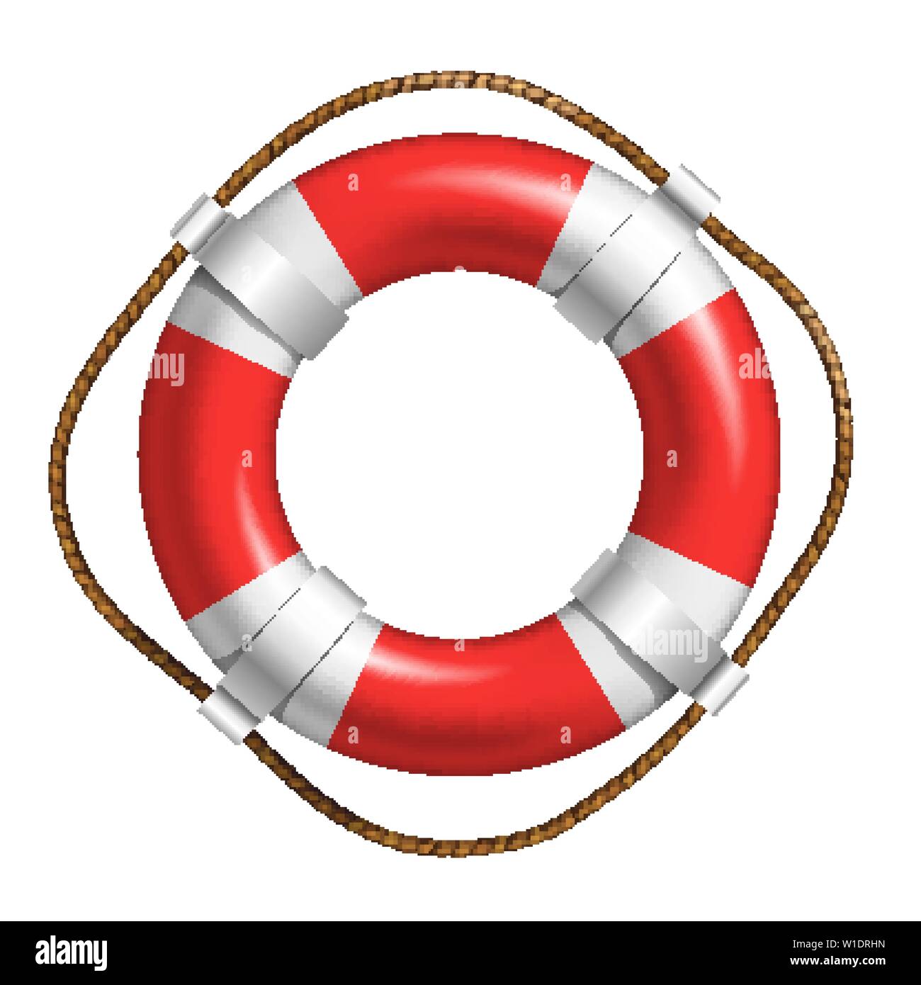 Rot und Weiß Rettungsring für das Leben im Meer Vektor Stock Vektor