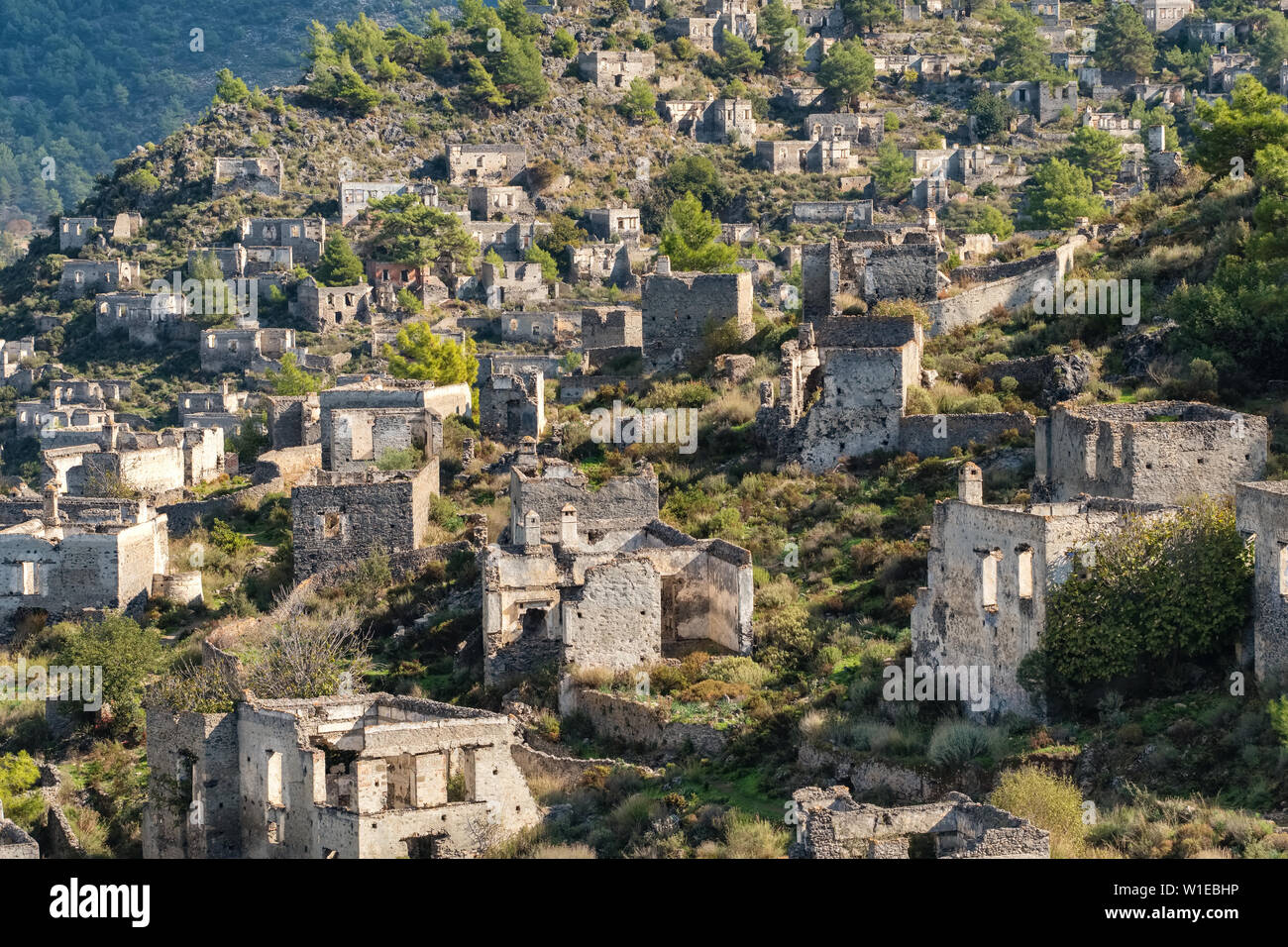 Die verlassenen griechischen Dorf Kayaköy, Türkei. Stockfoto