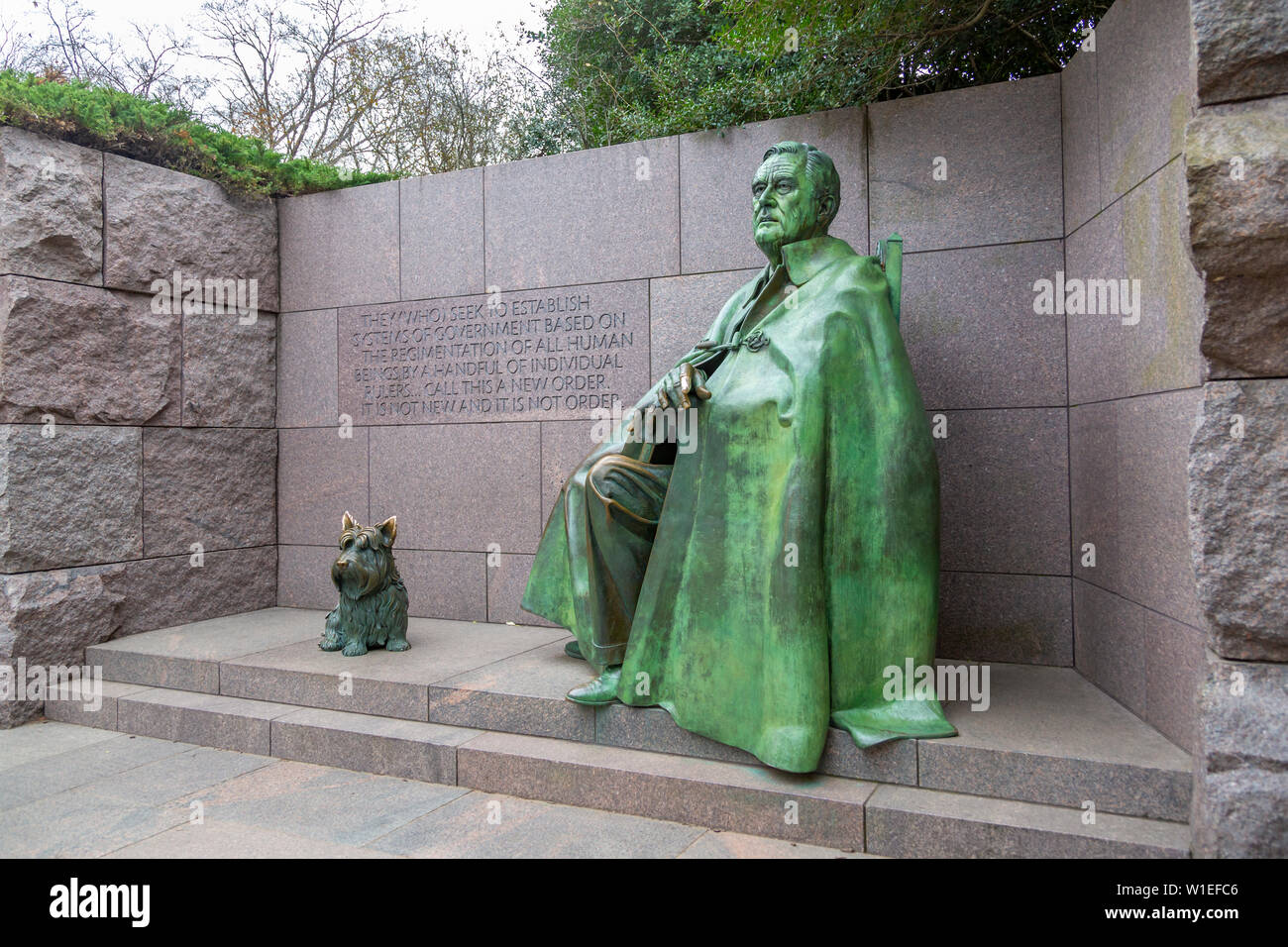 Blick auf Franklin Delano Roosevelt Memorial, Washington D.C., Vereinigte Staaten von Amerika, Nordamerika Stockfoto