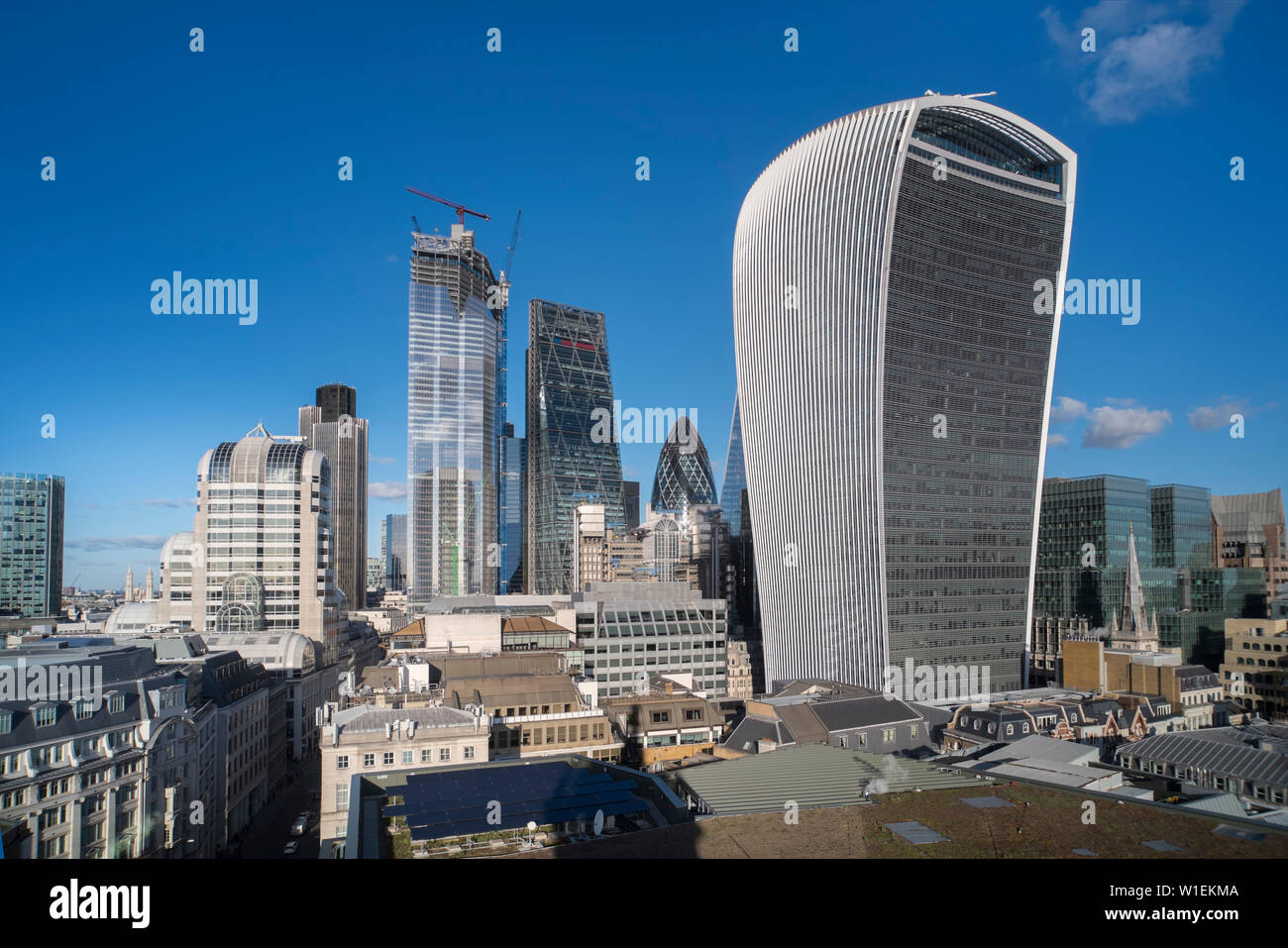 Stadt London vom Denkmal 2019, London, England, Vereinigtes Königreich, Europa Stockfoto