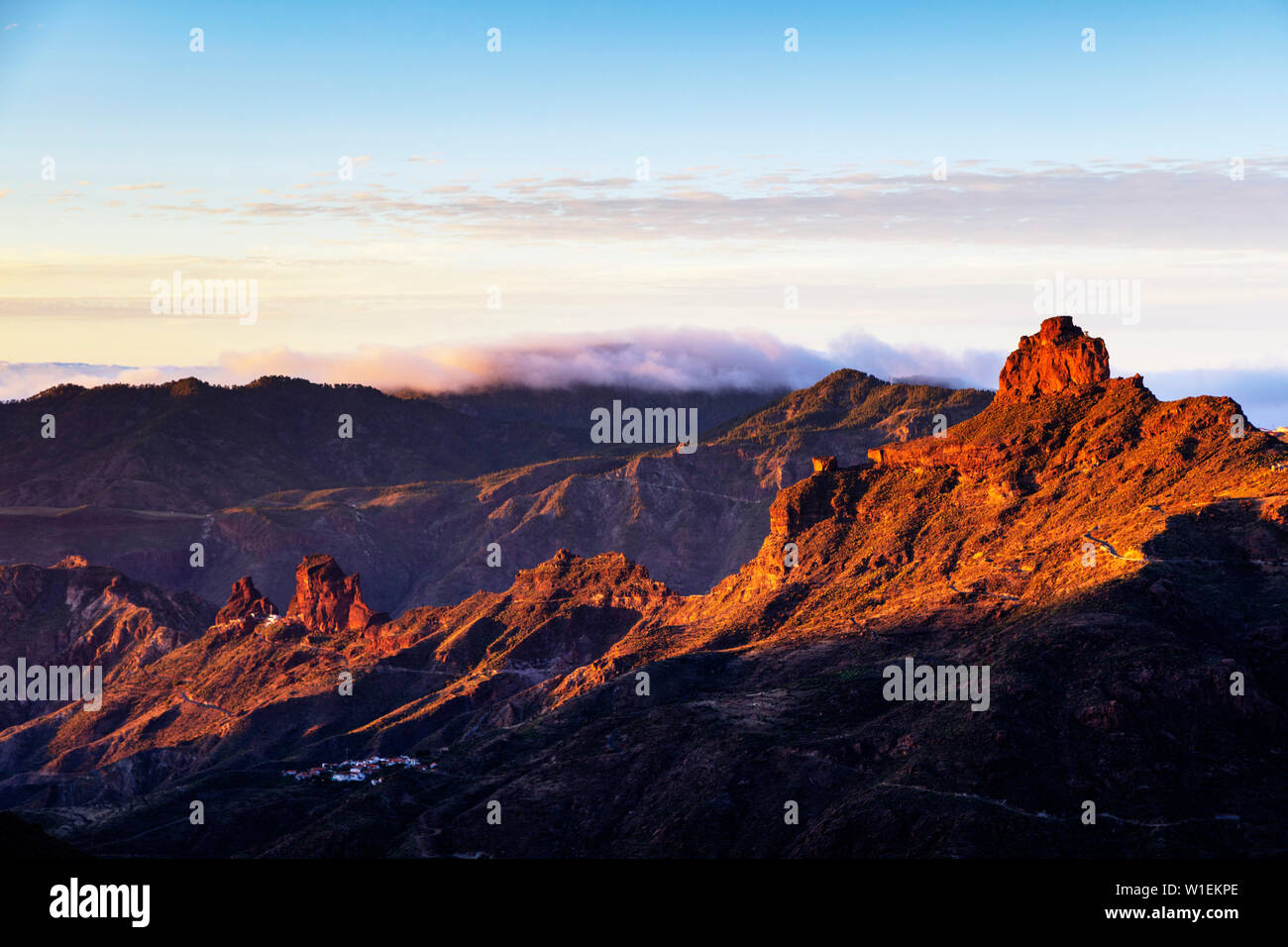 Roque Bentayga, Gran Canaria, Kanarische Inseln, Spanien, Atlantik, Europa Stockfoto