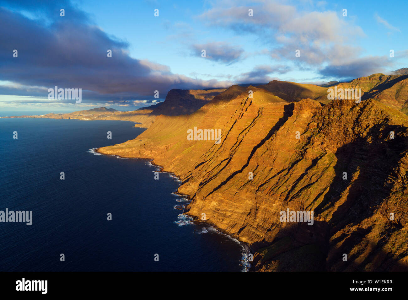 Westküste Landschaft, Gran Canaria, Kanarische Inseln, Spanien, Atlantik, Europa Stockfoto