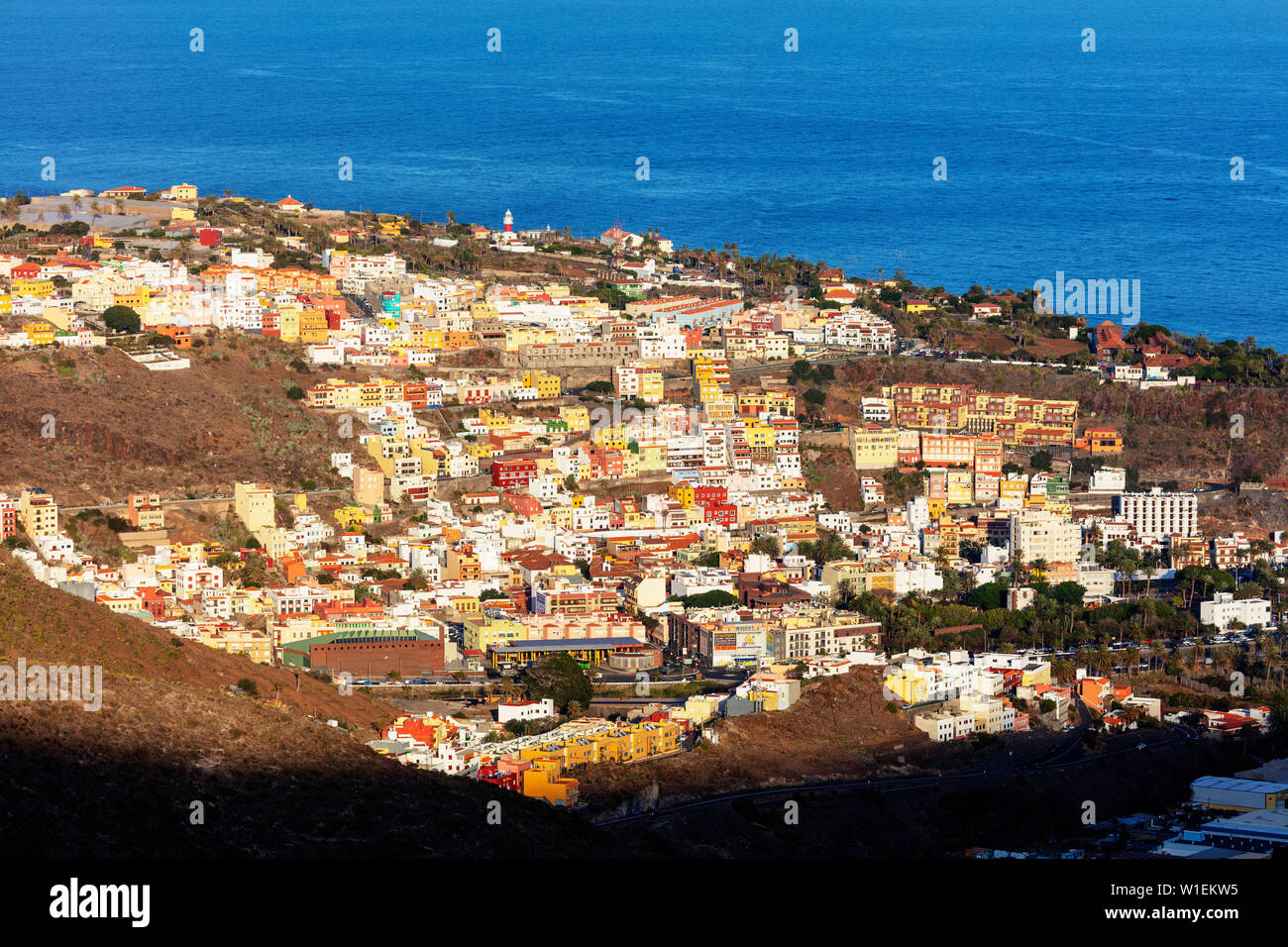 San Sebastian de la Gomera Stadt, UNESCO Biosphäre Website, La Gomera, Kanarische Inseln, Spanien, Atlantik, Europa Stockfoto